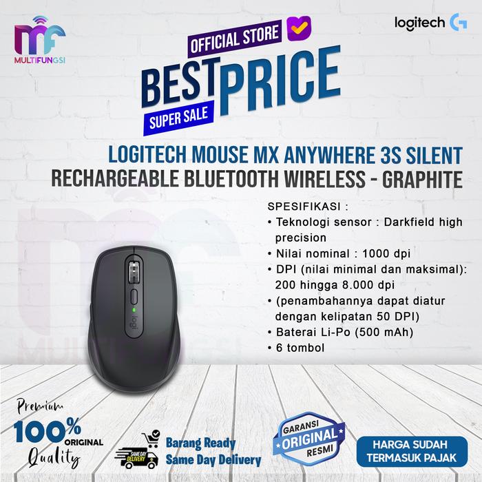 Gambar Logitech Mouse MX Anywhere 3S Silent Rechargeable Bluetooth Wireless - GRAPHITE dari Multifungsi Online undefined Tokopedia
