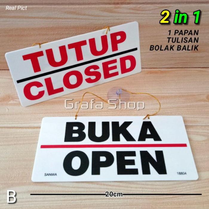 Gambar sign board open close / tulisan buka tutup/papan tulisan akrilik - PUTIH B dari Grafa undefined Tokopedia