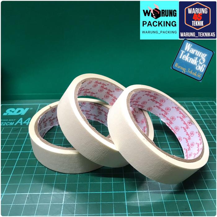 Gambar Masking tape / lakban kertas / solatip kertas / isolasi solasi kertas - 1 INCH dari Warung teknik56 undefined Tokopedia