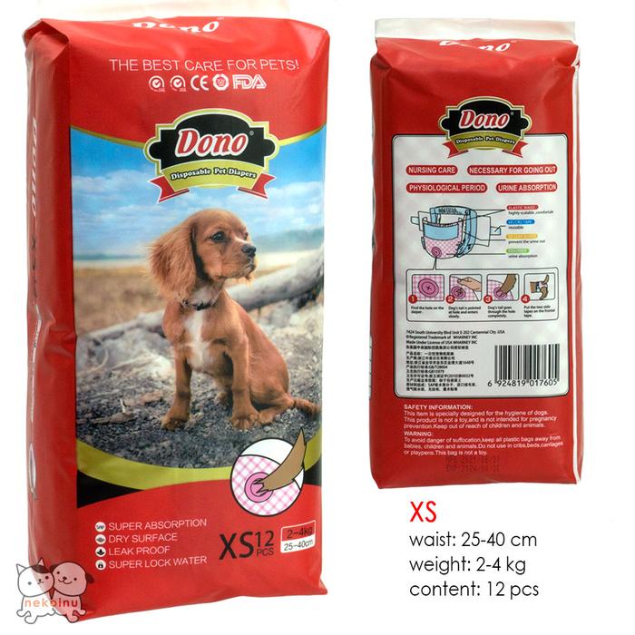 Gambar NEW Diaper Disposable Anjing Betina DONO - XS dari Nekoinu Petshop undefined Tokopedia