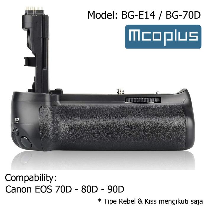 Mcoplus Battery Grip Vertical Grip BG-E14 for Canon 70D 80D 90D di  Cahaya Digital Store Tokopedia