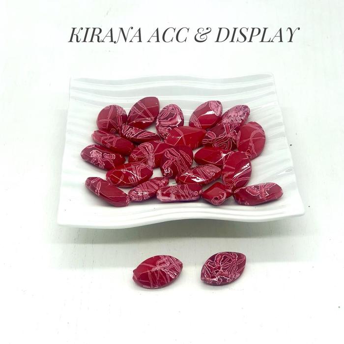 Gambar 450 gr Mote / Manik Semprot / Corak Pola Oval Mata - Merah dari Kirana Accessories & Display undefined Tokopedia