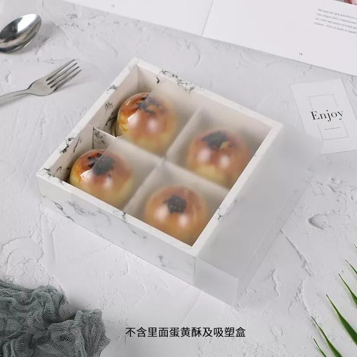 Gambar 5pcs box mooncake sekat 4 50-75gr box kotak dus kue mochi pia puding - marmer, sekat 4 dari mmtokomurah undefined 3 Tokopedia