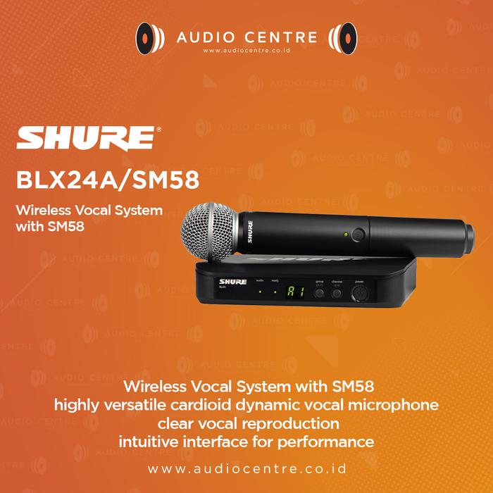 Gambar Shure BLX24/SM58 BLX24 SM58 Wireless Microphone dari Audio Centre Official undefined Tokopedia