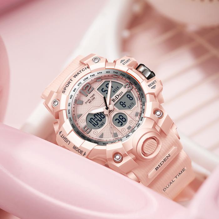 Gambar BIDEN Jam Tangan Wanita Original Multifungsi Digital Analog Jam Cewek - Merah Muda dari Rebirth Jam Tangan undefined Tokopedia
