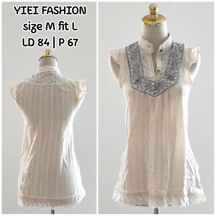 Gambar Baju atasan blouse wanita size M fit L, preloved Brand : Yiei Fashion dari galeribajubekas undefined Tokopedia