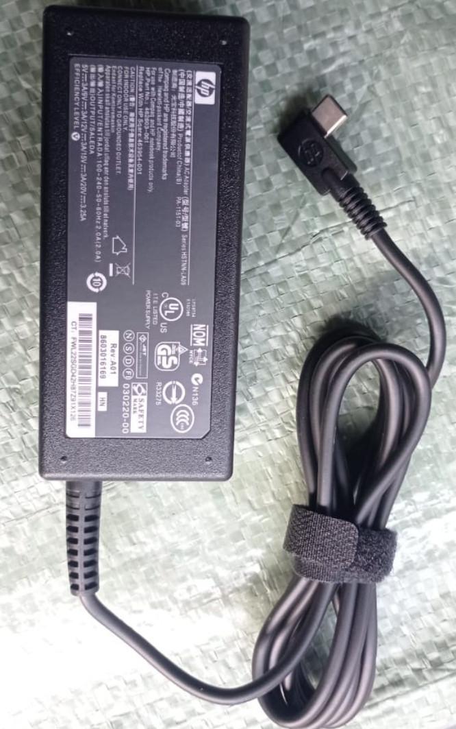HP Pro Tablet x2 612 G2 original chargeur USB-C 65 watts arrondie