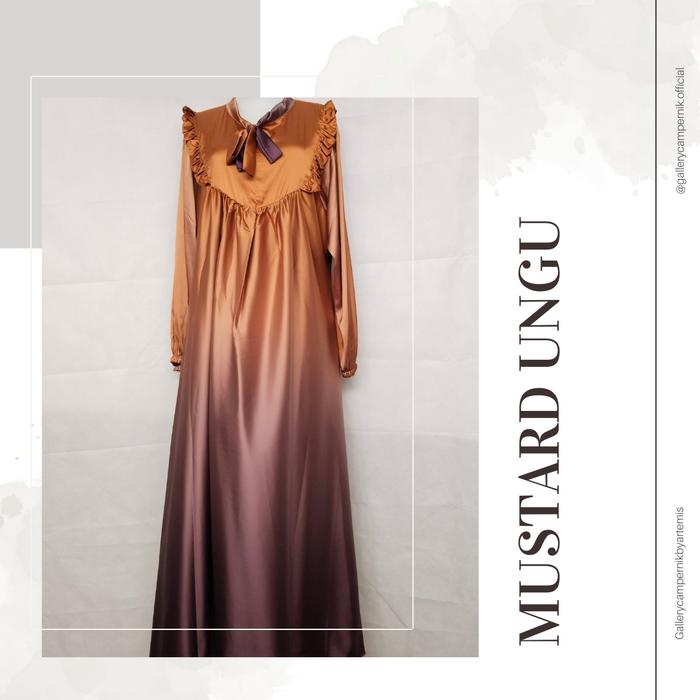 Gambar Gamis Kekinian I Gamis Ombre - Choco, all size dari Galery Campernik By Artemis undefined 2 Tokopedia