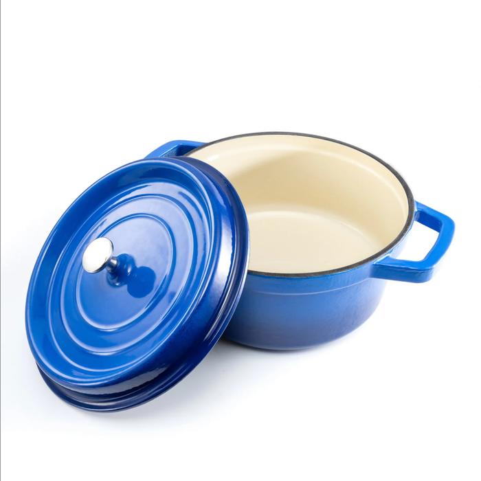 Gambar panci wajan 26 cm / 10 inch round pot enamel Cast iron skillet - Biru dari Cast iron Indonesia undefined Tokopedia