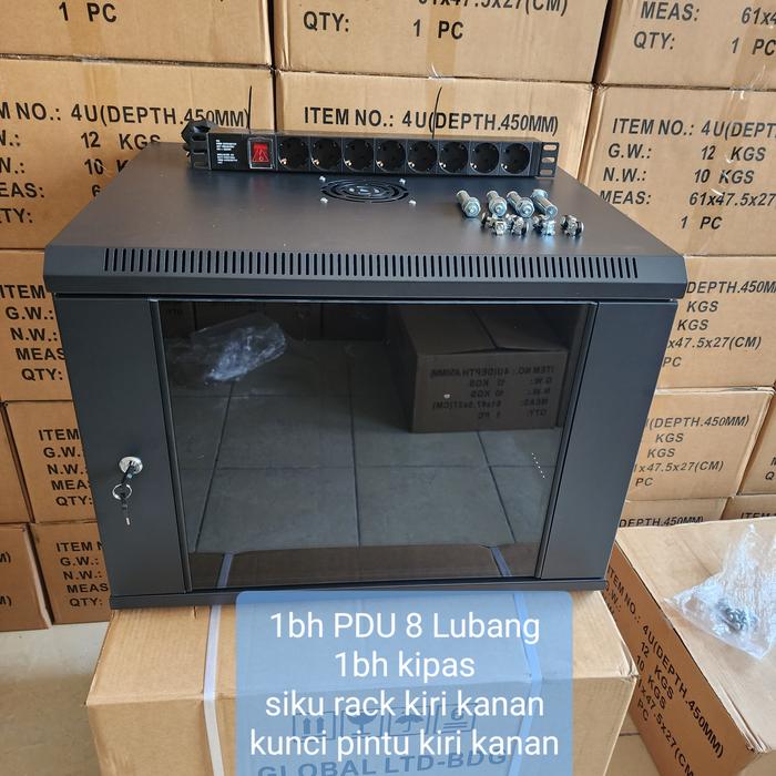 Gambar rack server 9U / wallmount rack 9U depth 500mm dari TJTelecom undefined Tokopedia