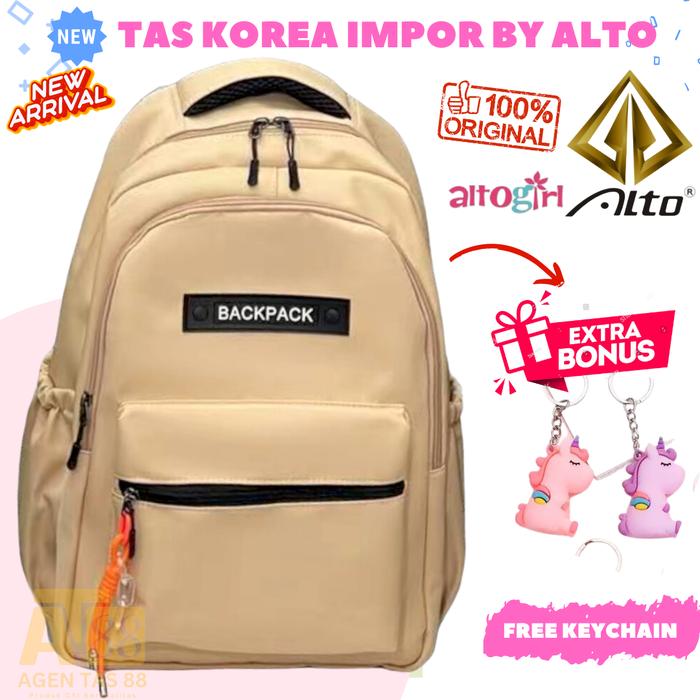 Gambar TAS RANSEL ANAK SEKOLAH PEREMPUAN SD SMP SMA KOREA IMPOR by ALTO 38 - BROWN dari GANDIKA TAS MOTOR undefined Tokopedia