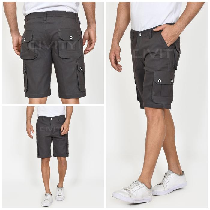 Gambar Celana Cargo Pendek Pria Civity Original Dark Grey - Dark grey, 28 dari Civity undefined Tokopedia