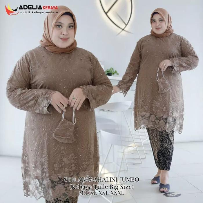 Gambar stelan kebaya mahalini ukuran jumbo/kebaya lengan panjang modis store - Taro, XXL dari Modis store02 undefined Tokopedia