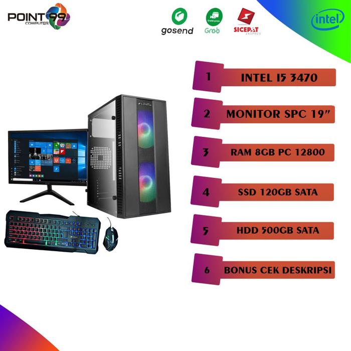 PC RAKITAN CORE I5 RAM 8GB/HDD 500GB BARU CASE 165-26 FAN, HDD 1TB ONLY - Main Image