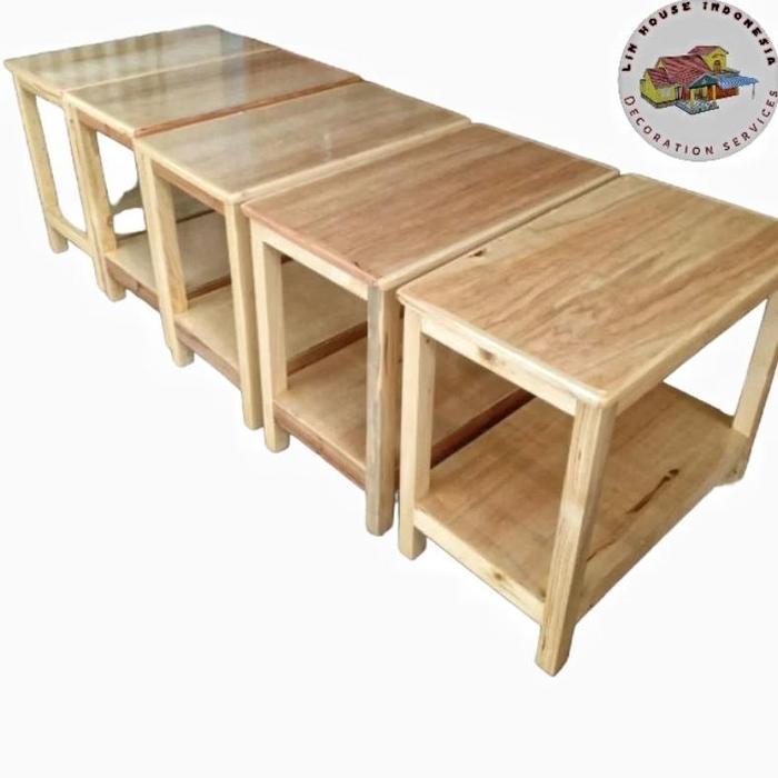 Gambar RAK MEJA RAKITAN RAK MEJA BELAJAR RAK MEJA KAYU JATI BELANDA 60 X 40 X - polos, 60 x 40 x 50 dari El_max undefined Tokopedia