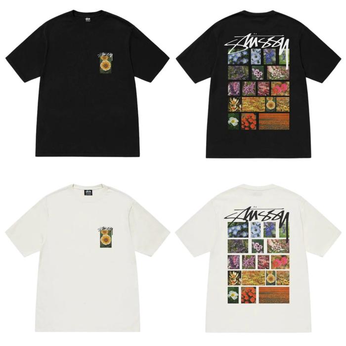 Jual STUSSY Flower Grid Pigment Dyed Tshirt - ORI - Black, L Jual STUSSY Flower Grid Pigment Dyed Tshirt - ORI - Black, L