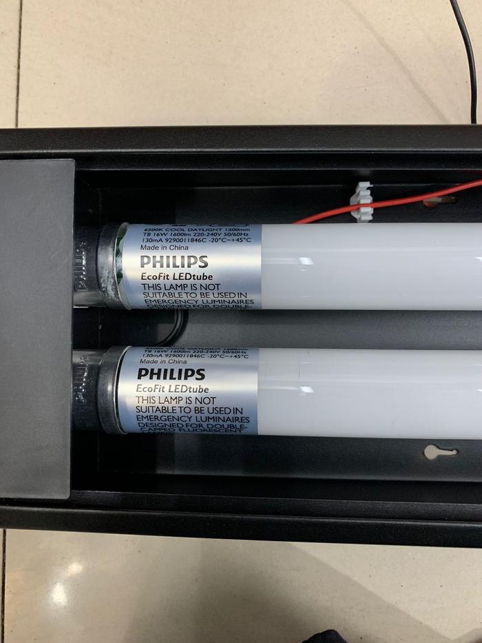 Gambar Kap Linear Lampu Gantung Kantor TL T8 LED Balok 120cm + LAMPU - 2 X TLED L120CM, PHILIPS dari BestBright Store undefined Tokopedia