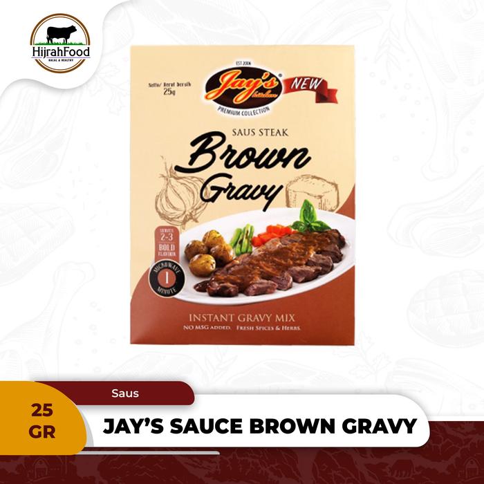 Gambar Jay's Gravy Mix Steak Sauce / Saus Mushroom / Black Pepper / Rosemary - Brown Gravy dari Hijrahfood Meatshop Tanjung Duren Jakbar undefined Tokopedia