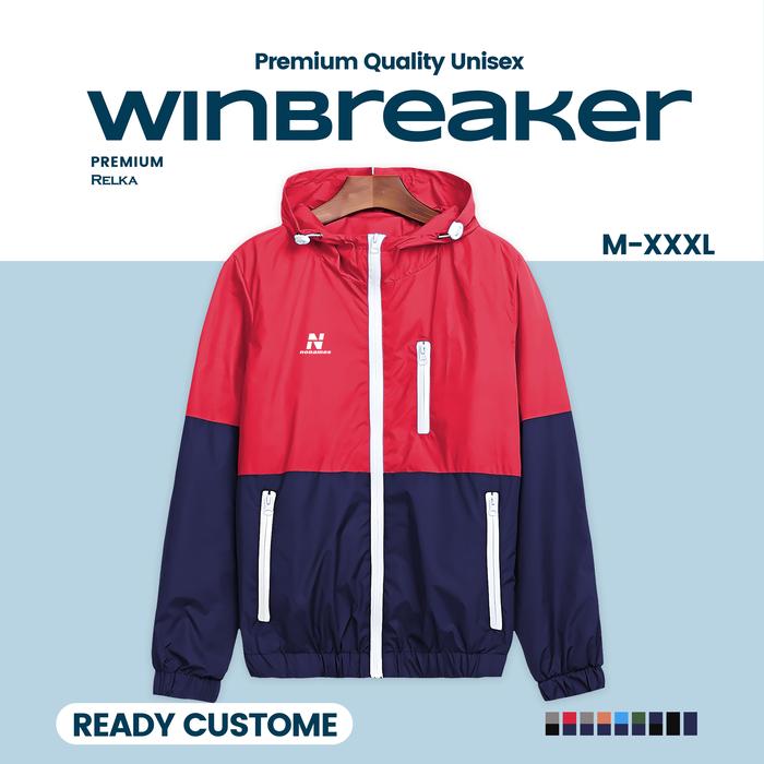 Gambar Jaket Windbreaker Nonames Pria Wanita Premium Murah RED - RED-NAVY, XXXL dari TOKO RELKA undefined Tokopedia