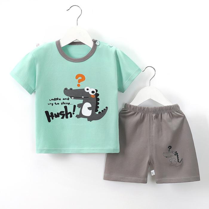 Gambar Setelan Bayi Baju Anak Oblong Lengan Pendek Set Celana Kaos Import - Croco Hush, 80 dari Wakakids undefined Tokopedia