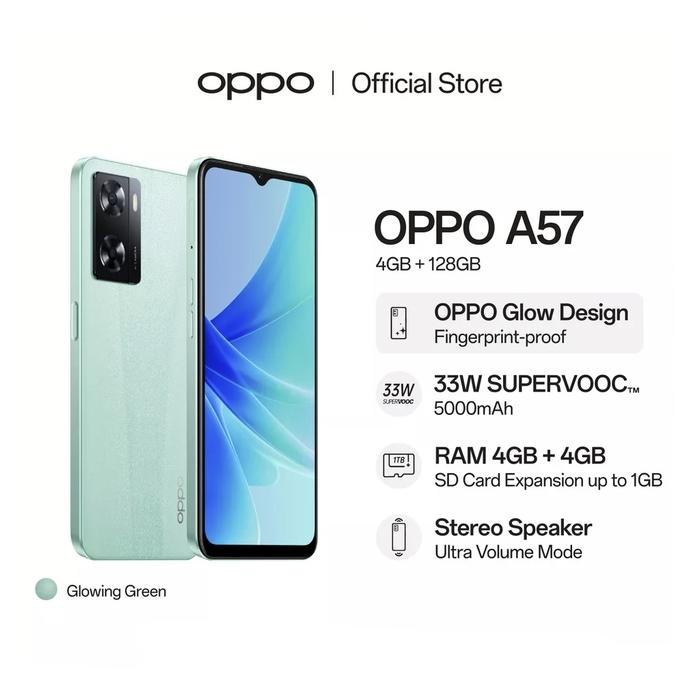 Gambar HP OPPO A57 4/128 GB - OPPO A 57 RAM 4GB INTERNAL 128GB GARANSI RESMI - Hijau dari Cahaya Store Cell undefined Tokopedia