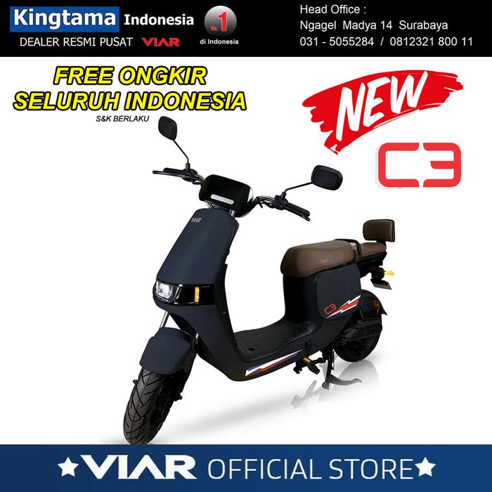 Gambar Sepeda Listrik VIAR C3 - PROMO - ORIGINAL - Hitam, Luar Jawa dari MOTOR VIAR INDONESIA undefined Tokopedia
