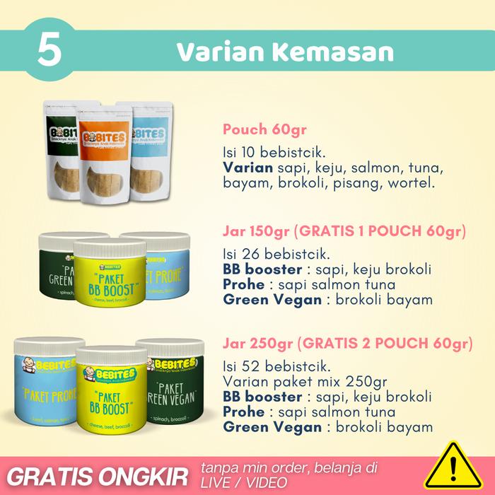Gambar Biskuit Cemilan Snack Mpasi Bayi Anak 8 12 bulan 1 tahun Sehat B11 - Pouch 60gr, Salmon dari Bebites Snack undefined Tokopedia