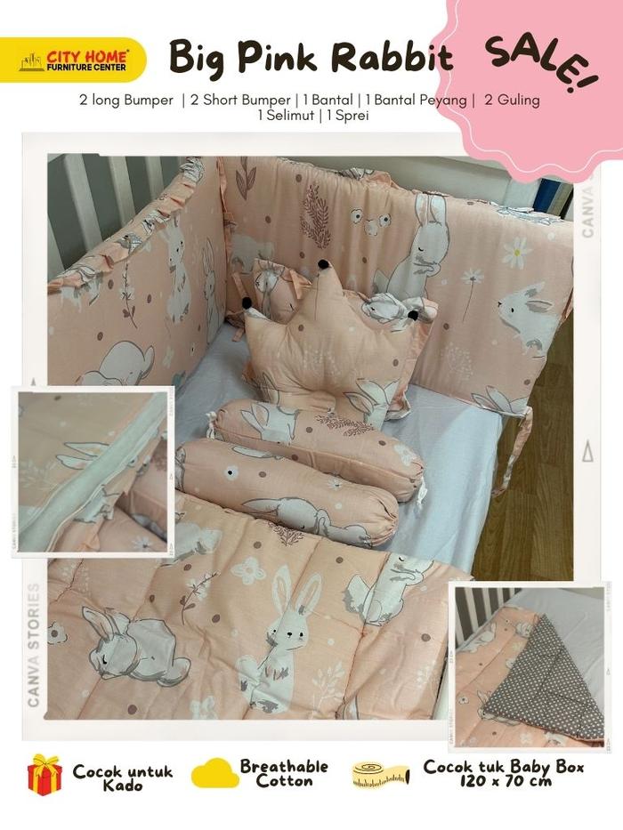 Gambar [KOMPLIT] CARGO Bumper Bedding Set Baby Box utk Little Equi - PinkRabbit SALE dari City Home Cikarang undefined Tokopedia