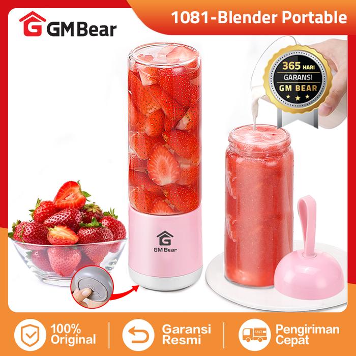 Gambar GM Bear Portable USB Blender Kaca 4 Mata Pisau-Portable Blender Juicer - Merah Muda dari GM Bear undefined Tokopedia