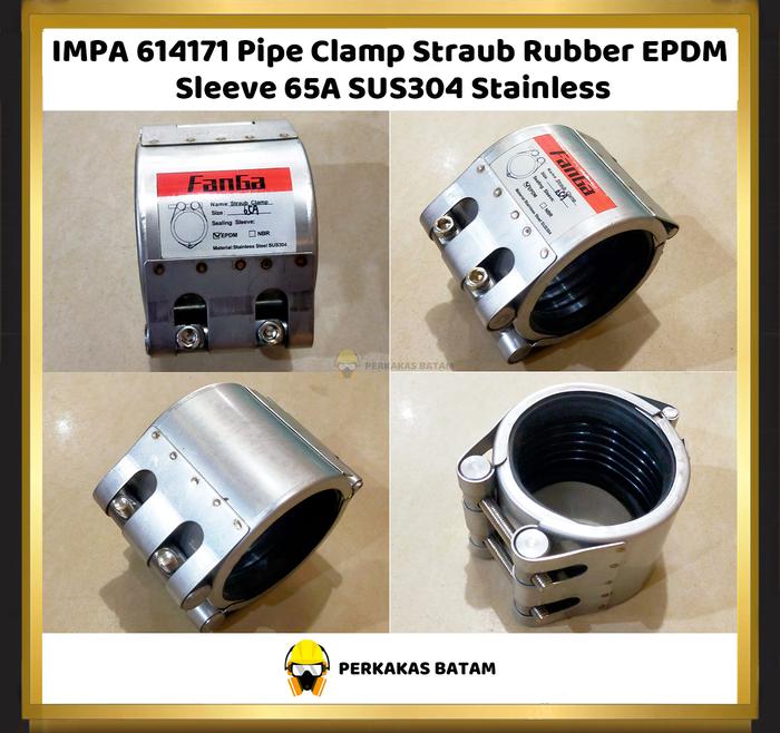 Jual IMPA 614171 Pipe Clamp Straub Rubber EPDM Sleeve 65A SUS304