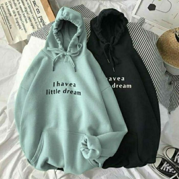 Gambar Baju Sweater Hoodie Little Dream Atasan Hudi Jumper lengan panjang - Hitam, L dari Perdana Jaya Makmur.1 undefined 5 Tokopedia