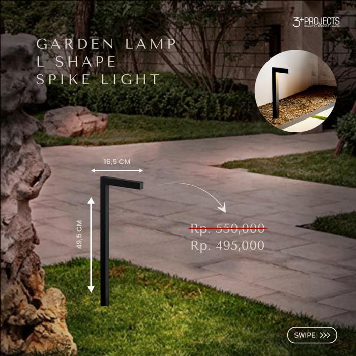 Gambar Lampu Outdoor/Lampu Taman - Garden Lamp L Shape Spike Light dari 3plusprojects undefined Tokopedia