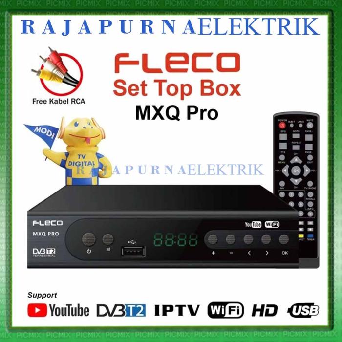 Gambar Set Top Box TV Digital STB FLECO MXQ PRO DVB T2 receiver dari Rajapurna Elektrik Indonesia undefined Tokopedia