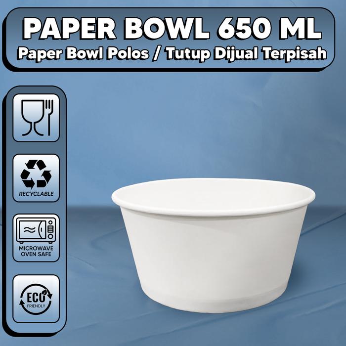 Gambar Paper Bowl 650 ml / Mangkuk Kertas / Paper Rice Bowl 650 ml - BOWL 650ML dari REFAN Packaging undefined Tokopedia