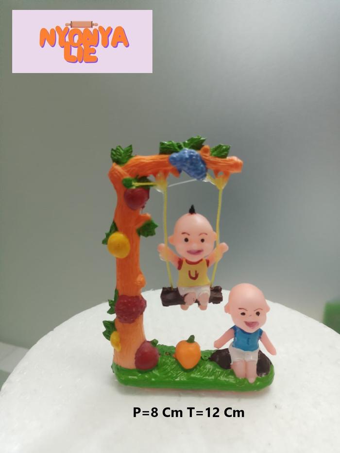 Gambar CCA64 Topper Ayunan Upin ipin Hiasan Kue Dekorasi Pesta Ulang Tahun - Ayunan dari Nyonya Lie undefined Tokopedia