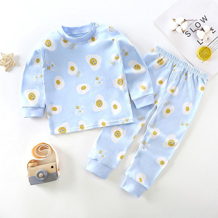 Gambar Setelan Bayi Baju Anak Lengan Panjang Piyama Set Celana Kaos Import - Smile Egg, 80 dari Wakakids undefined Tokopedia