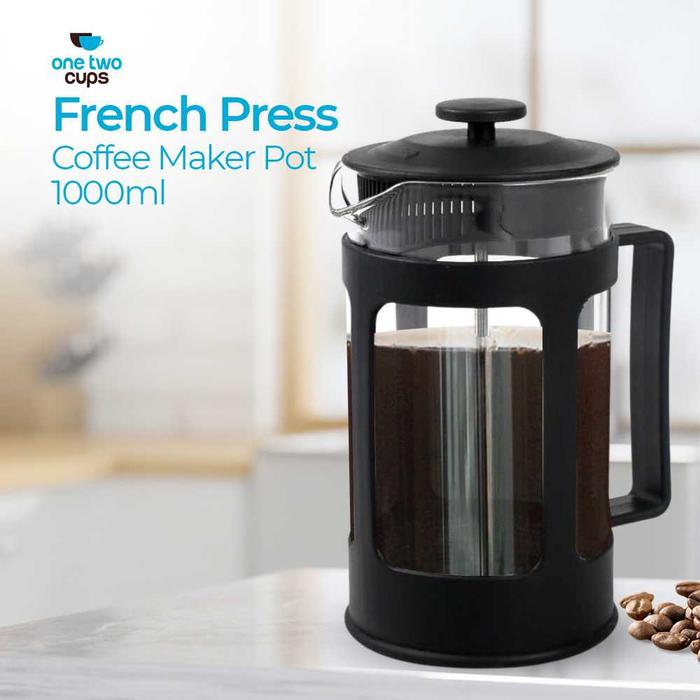 Gambar French Press Coffee Tea Maker Teko Plunger Pot Saringan Kopi Teh 350ML - HITAM 1L dari MARKAS GADGET MKS undefined Tokopedia