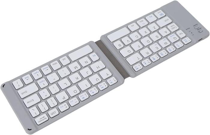 Gambar TjlStore Keyboard Bluetooth Lipat Portable dengan Touchpad Magnetik Kompatibel IOS Win Android Mini Lipat & Foldable Elegan dan Praktis - Putih dari TjlStore undefined Tokopedia