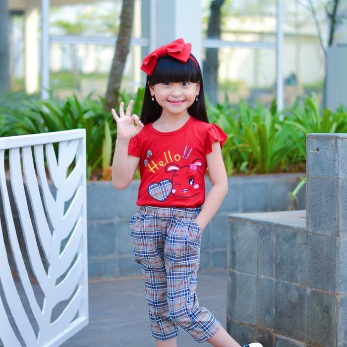 Gambar Baju setelan anak/baju anak perempuan untuk usia 3/7 tahun - Merah, 10 dari Dolin kids undefined Tokopedia