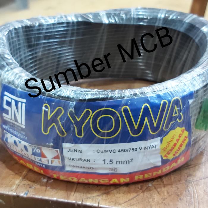 Gambar Kabel Listrik NYA 1,5 Engkel 1X1,5 Kyowa 50 Yard SNI - Hitam dari SUMBER MCB undefined Tokopedia