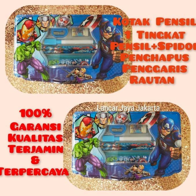 Gambar Tempat Kotak Pensil Stationery Set Alat Tulis Anak Sekolah Avengers dari toko yusup 209 undefined Tokopedia