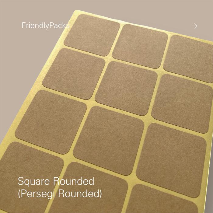 Gambar Custom Cetak Desain Label Sticker Kraft Unik / Stiker Label - Persegi Rounded dari FriendlyPacks undefined Tokopedia
