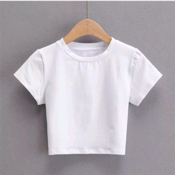 Gambar Kaos wanita crop top Kaos polos crop tee - Putih, S dari FashionF4 undefined Tokopedia