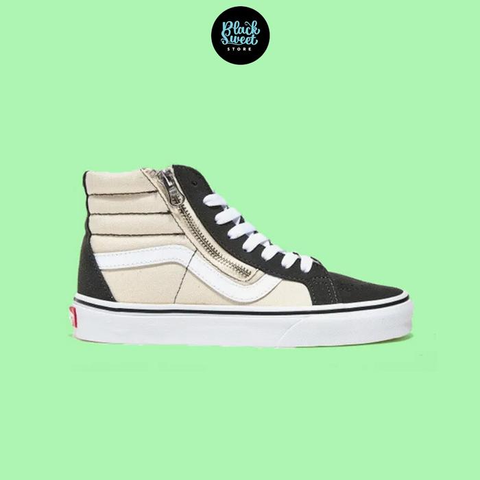 Jual SEPATU SNEAKERS VANS SKATE HIGH REISSUE ZIP TAN/WHITE