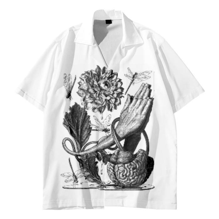 Gambar New - Street Fashion Casual Personalized Art Printing Kemeja Longgar - white, XL dari zemi verdinan undefined Tokopedia