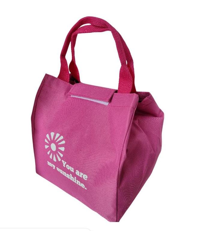 Gambar Revaplas shop :Tas bekal lucu motif karakter.cooler bag lunch - PINK POLOS dari JUJUSIDKI undefined Tokopedia