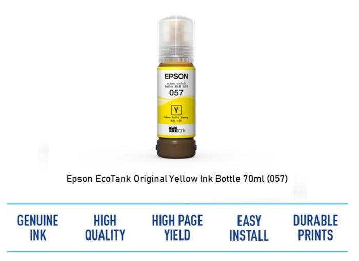 Gambar Tinta Epson 057 Original Resmi - Tinta Epson L8050 L18050 - 057 - Yellow dari 3s Comp Bandung undefined Tokopedia