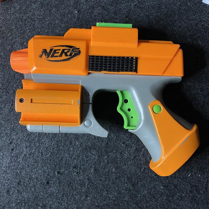 Gambar Nerf Crossfire Sidearm Mainan Tembakan Bekas Pistol Preloved - Orange dari ZOZOTOYS undefined Tokopedia