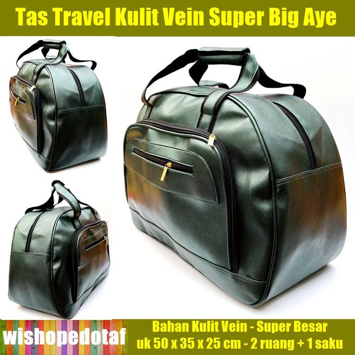Gambar Tas Mudik Travel Besar Kulit Vein  Big Aye - Hijau dari WD_GROSIR undefined Tokopedia