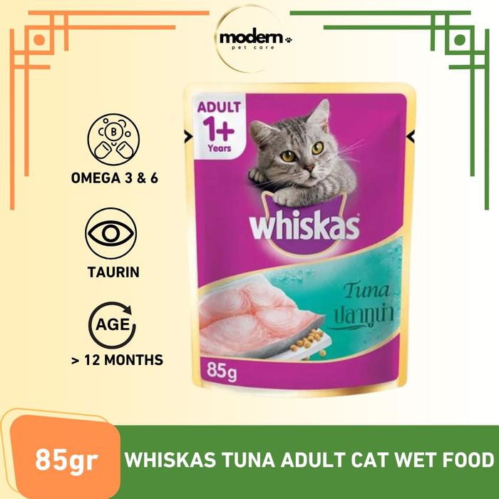 Whiskas Tuna Adult Cat Wet Food Pouch 85gr di Modern Pet Care Tokopedia